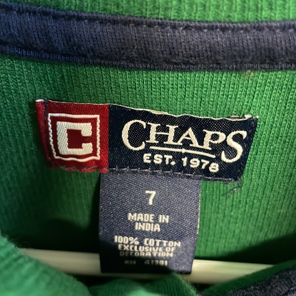 Chaps 1/4 Pullover Sweater Boys Sz 7 - Picture 2 of 5